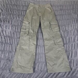 Abercrombie & Fitch Olive Green Wide Leg Cargo Pants Size 23 000s Gorpcore Y2K